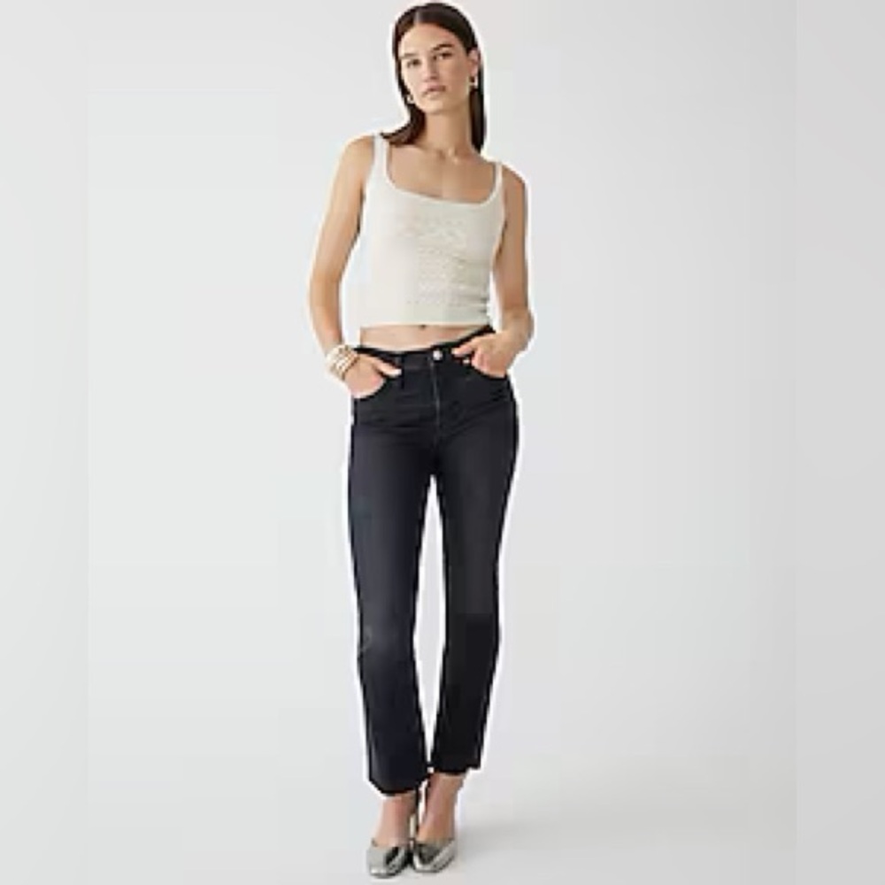 J.Crew petite 9” demi-boot crop jean in charcoal wash